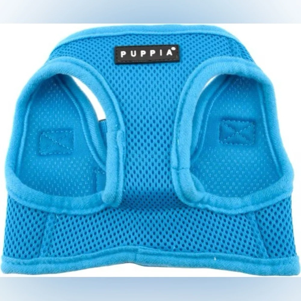 4/$20 🦋 NWT Puppia Vest Polyester Step In Dog Harness & Leash Sky Blue 3L XXXL
